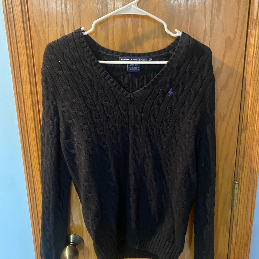 Ralph Lauren black cable knit sweater